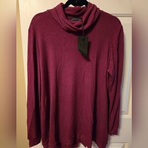 Women's Cowl Neck Sweater - Port